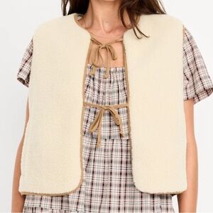 Tie-Front Sherpa Vest
